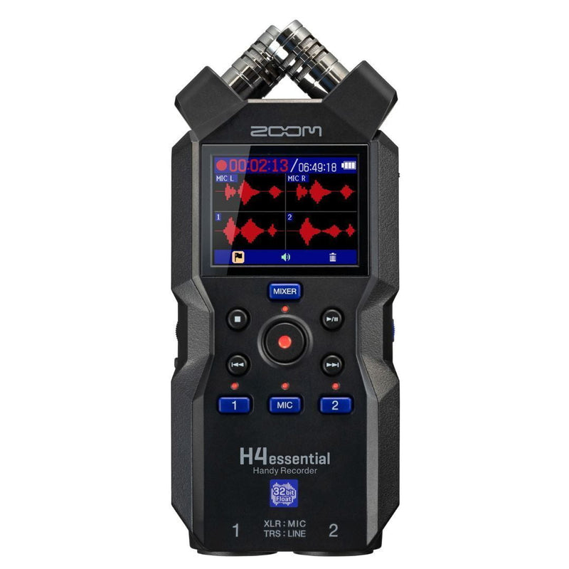 Zoom H4essential 4-Track Handy Recorder (2024 Model, Essential Series) with 32-Bit Float, Accessibility, Stereo Microphones, 2 XLR/TRS Combo Inputs, USB Interface, for Musicians, Podcasters, and More