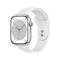 Apple Watch Series 8 [GPS 45mm] Smart Watch w/ Silver Aluminum Case with White Sport Band - M/L.