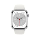 Apple Watch Series 8 [GPS 45mm] Smart Watch w/ Silver Aluminum Case with White Sport Band - M/L.