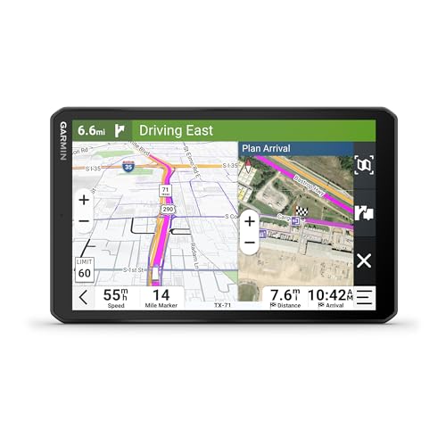 Garmin dēzl™ OTR820, Large High-Res 8” GPS Truck Navigator, Custom Truck Routing, Satellite Imagery, Wind Speed, Community-Shared Loading Docks, Truck Entrances & Parking, Dual-Orientation Display