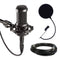 Audio-Technica AT2035 Cardioid Condenser Microphone Bundle with Pop Filter with 2 Layered Mesh and 10-foot XLR Cable