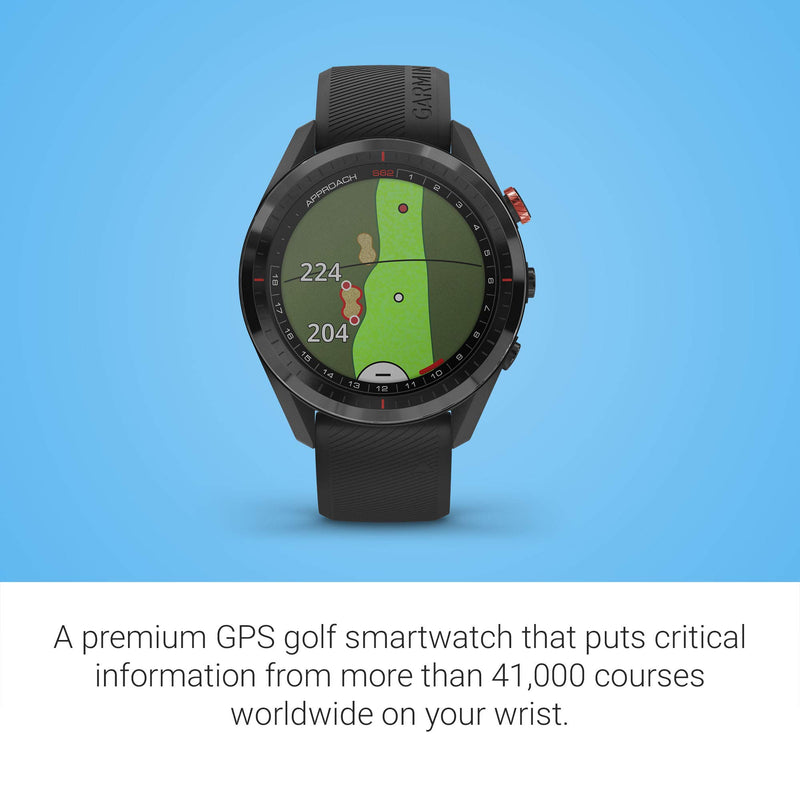 Garmin Approach S62 Bundle, Premium Golf GPS Watch with 3 CT10 Club Tracking Sensors, Built-in Virtual Caddie, Mapping and Full Color Screen, Black