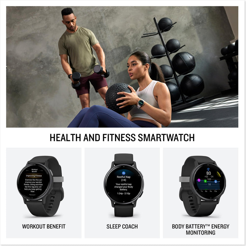 Garmin vívoactive 5, Health and Fitness GPS Smartwatch (Black)