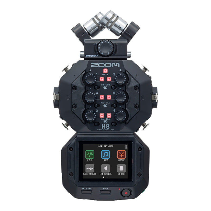 Zoom H8 12-Track Portable Recorder, Stereo Microphones, 6 Inputs, Touchscreen Interface, USB Audio Interface, Battery Powered, for Stereo/Multitrack Audio for Video, Podcasting, and Music